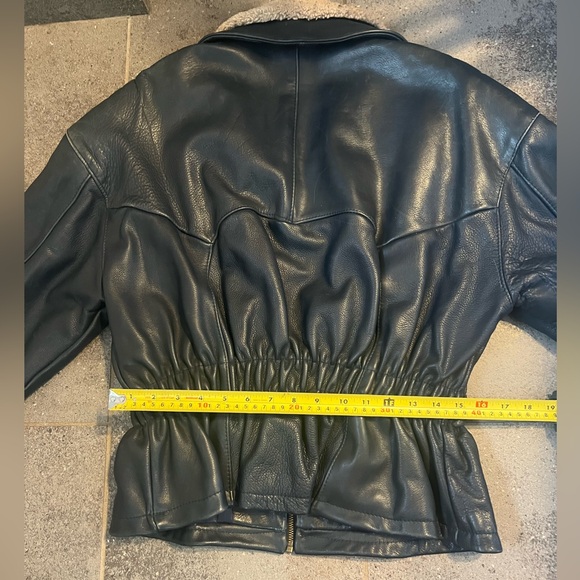 Vintage Laurence Roy Slate Blue Belted Leather Jacket. Size M. EUC - Picture 16 of 16
